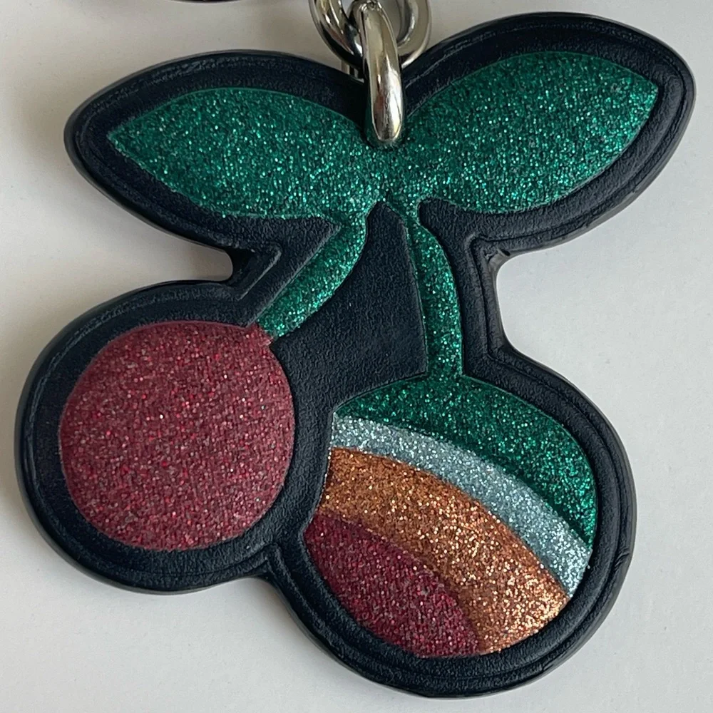 COACH Cherry Leather Bag Charm Key Fob